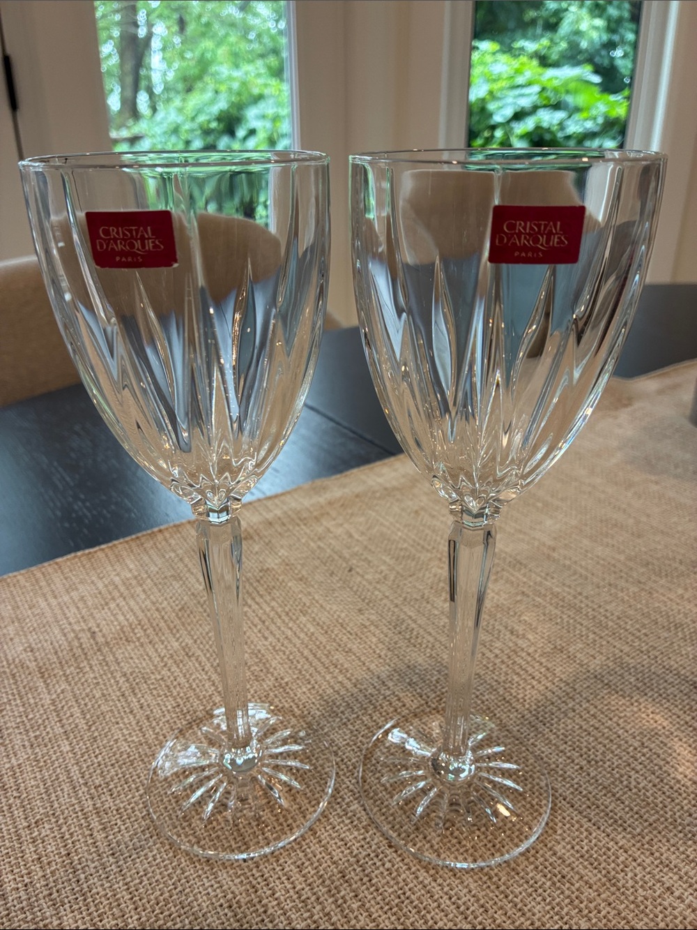 NEW Set of 2 Cristal D'Arques - Monterey 24% Lead Crystal Water Goblets, France